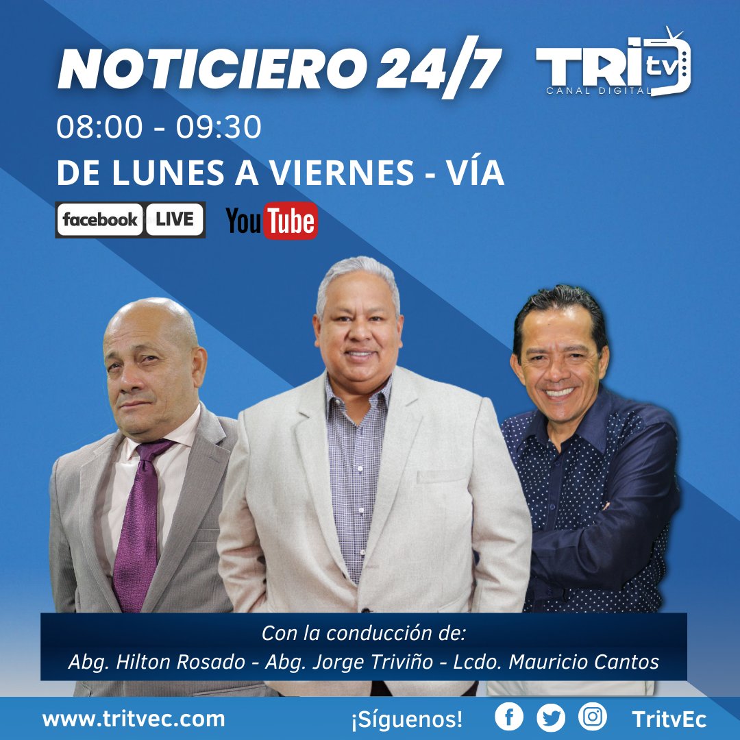TritvEc's tweet photo. 🚨 #EnVivo || Noticiero 24/7 ||  🕒 ¡Sintonizanos de 08:00 a 09:30!

Tema del día: #MuerteCruzadaYa

Miranos aquí: https://t.co/E0EfrVtITc
.
#Quito #GuillermoLasso #JuicioPoliticoALasso #AsambleaNacional https://t.co/CVfeoqT5Xq