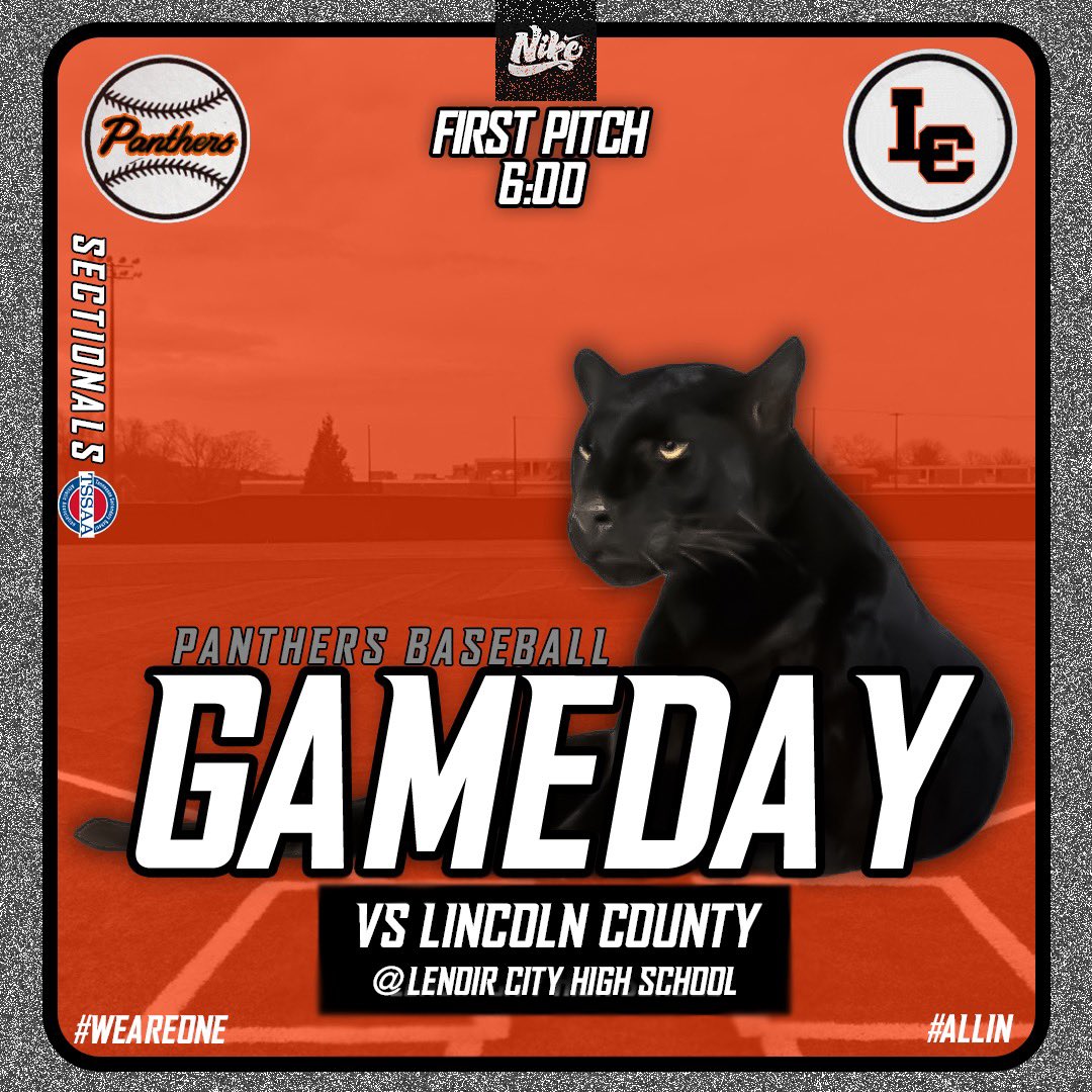 CityPanthers's tweet photo. Game day! Panthers will be @ home tonight vs Lincoln County for game 1 of Sectional matchup!  Game time 6 pm!  Come Support! #LCbaseball2023 #WinTheDay @LC_AthleticDept @5StarPreps @TBCAorg @NewsHeraldSport https://t.co/HjZmGXLrKL