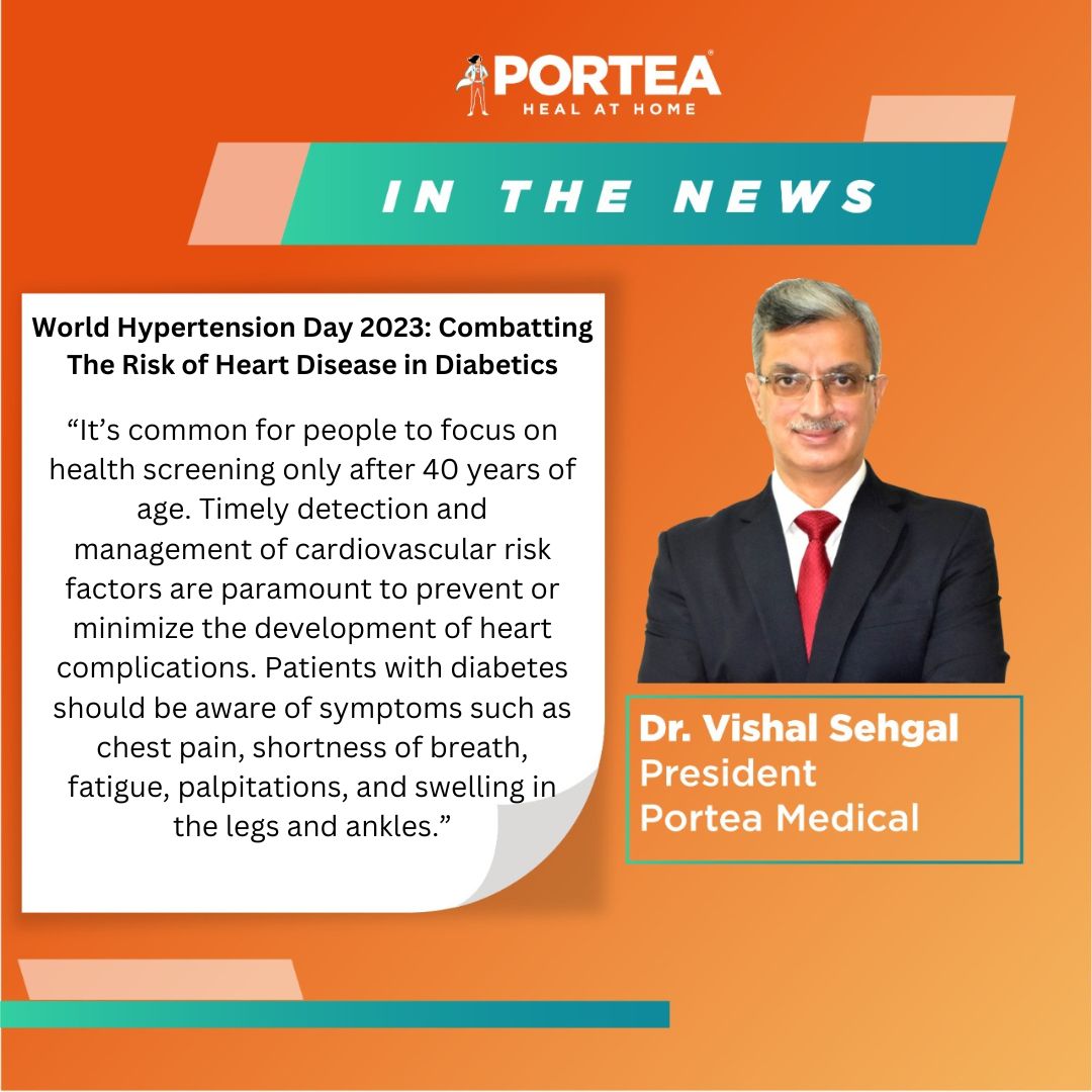 PorteaMedical's tweet image. News18 has quoted Dr. Vishal Sehgal, President of Portea Medical, in their 'World Hypertension Day' story titled 'World Hypertension Day 2023: Combatting the risk of heart disease in diabetics.'

Read More At: bit.ly/3pLA54S 

#hypertension #hypertensionday #chiron