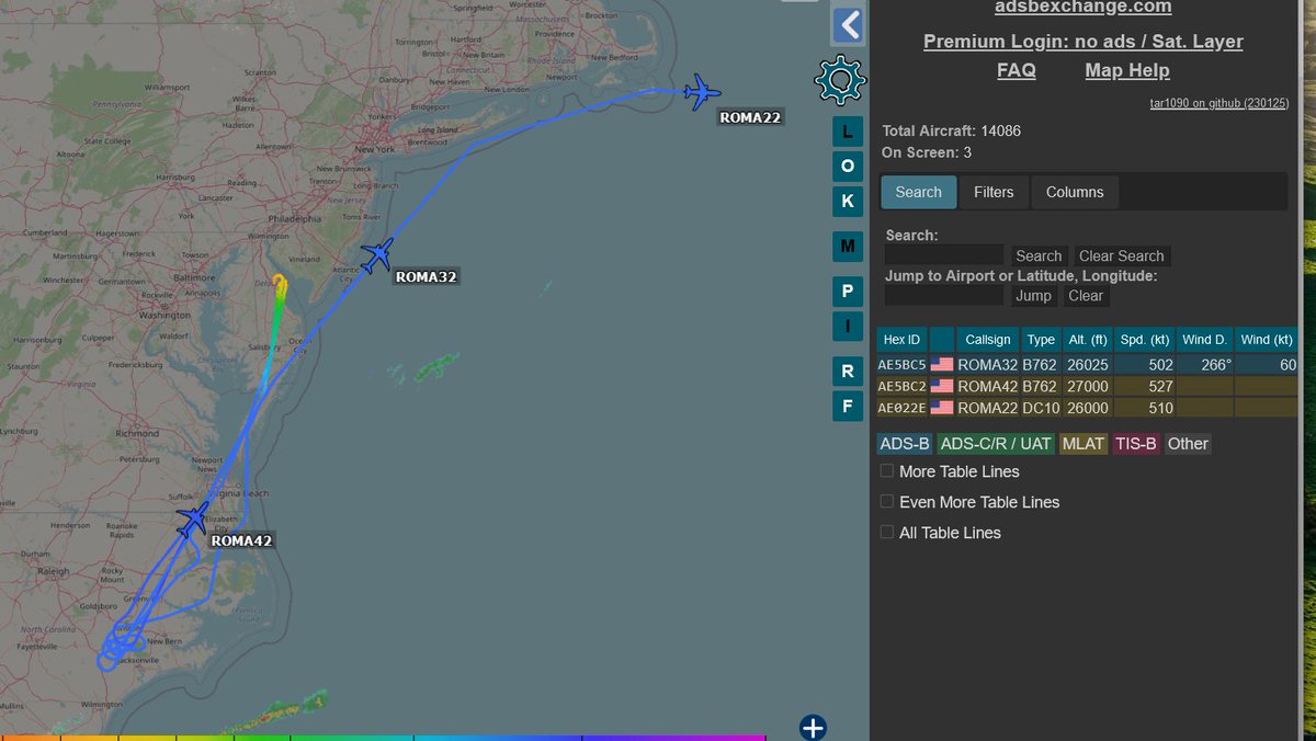 rjsincs's tweet photo. In addition to #Roma22 there appears to also be #Roma32 #AE5BC5 and #Roma42 #AE5BC2 all starting from #Dover and headed down to #NC probably to pick up chicks and then up the east coast. https://t.co/Nas7E0bneH