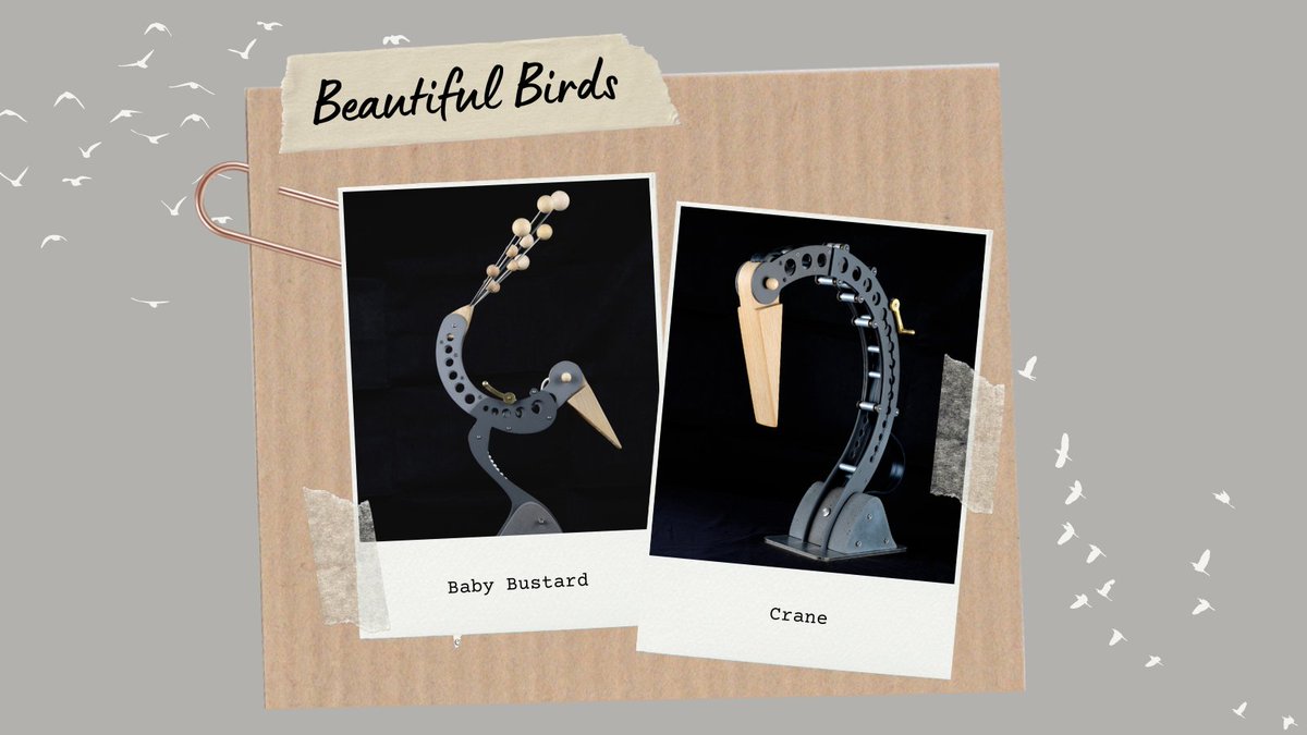 artisanalchemy's tweet image. Quirky and characterful, these beautiful birds would be fun and functional additions to a workspace or side table! A modern mix of industrial and natural materials, there's something everyone is guaranteed to love! 💡

@blottworks #unusuallamps #kineticsculpture #interiordesign