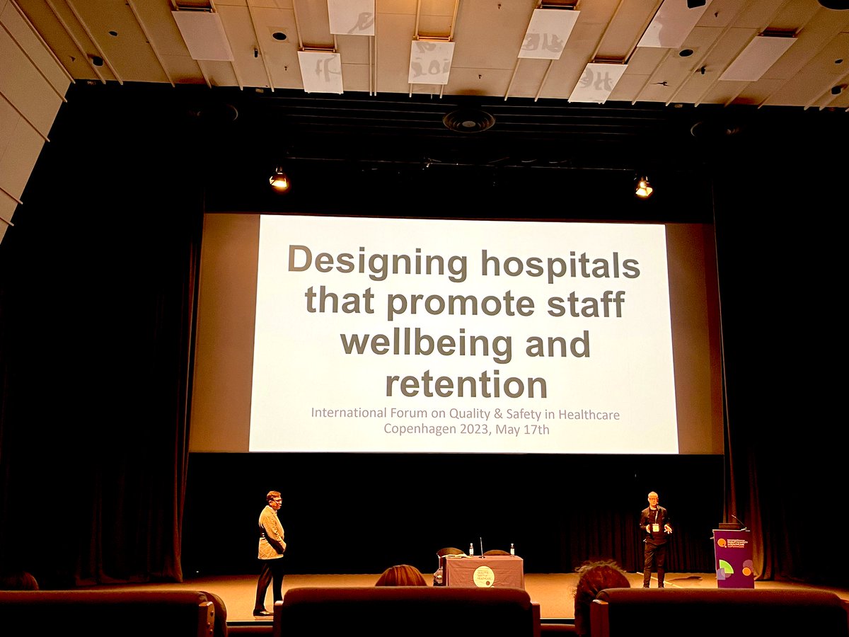 Our next talk is from @goran_lindahl & Paul Barach who ask “can we redesign our buildings better and how does design connect to staff joy and patient outcomes?” #quality2023