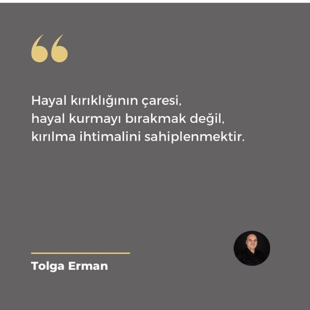 Hayal kırıklığının çaresi, hayal kurmayı bırakmak değil, kırılma ihtimalini sahiplenmektir.

#kişiselgelişim #hayat #tolgaermanofficial #sözler
#kendinitanımak #farkındalık #hayat #keyfiminkahyaları #danışman #kariyer #mentor #podcast #beyazyakalınınanlamarayışı
#tolgaerman