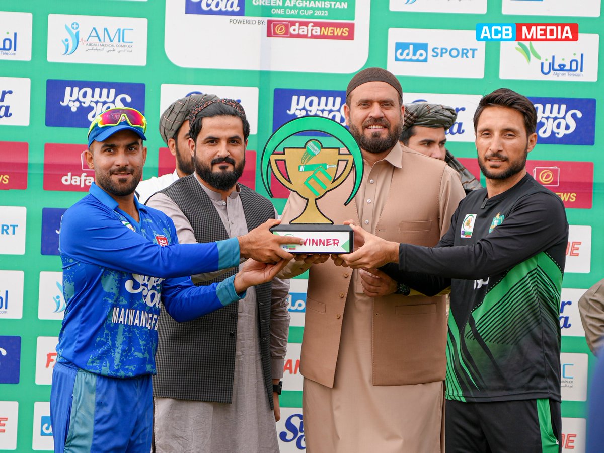 GAOneDayCup's tweet photo. The Super Cola Green Afghanistan One-Day Cup 2023 Grand Finale was played today, with the second inning of the match being washed out this afternoon, leading to a No-Result and both teams being crowned Joint-Winners.

Read More: https://t.co/m00HdYgDGh https://t.co/39y0U0E2cg