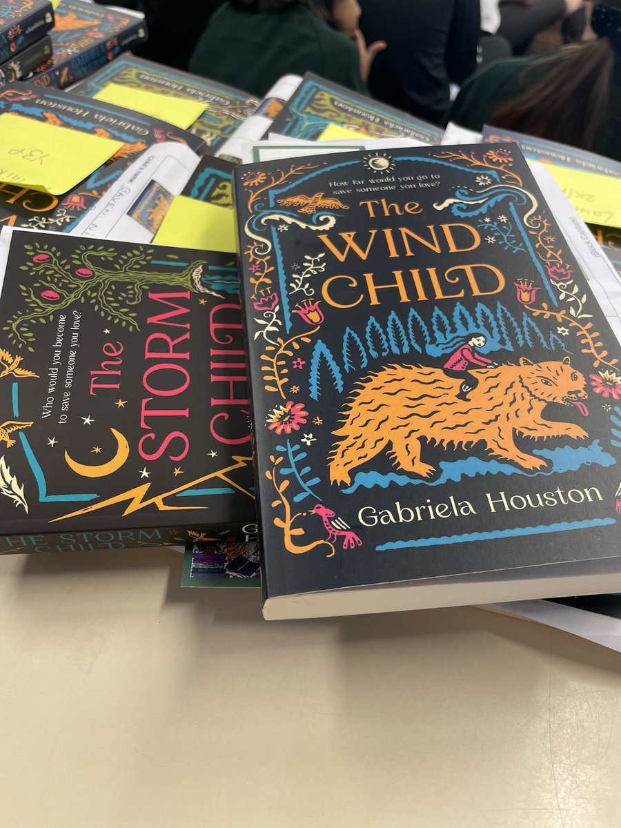 It’s great to be at @StAugustinesCov with @GabrielaHouston talking about the Slavic Folklore of her work: The Wind Child and her new book, The Storm Child. We’re excited to see the monsters created by the children! They have a huge list of questions ready for Gabriela too.