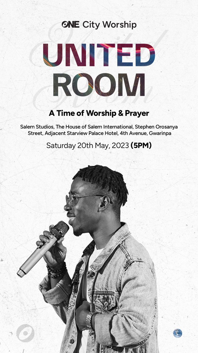 onecityabuja's tweet photo. You are invited to #UnitedRoom a worship experience by #OneCityWorship happening this Saturday physically by 5pm.

Do well to save your seats by registering with the link below:

https://t.co/q5Nj9f3wmc 

See flier for more details.

#YouAreInvited https://t.co/zHDA8158WJ