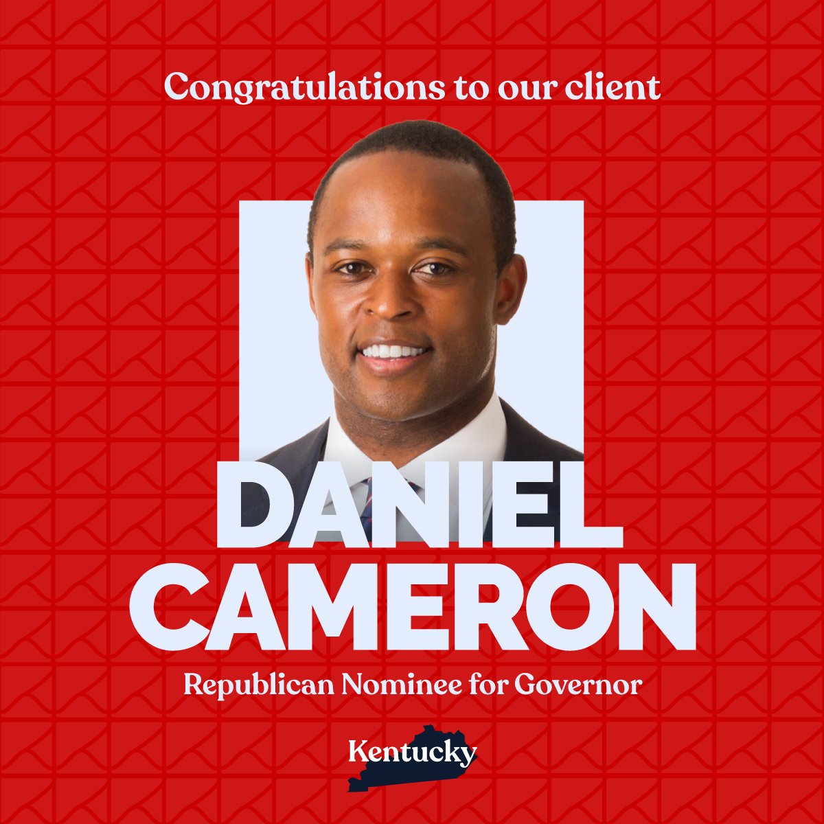 FlexPointMedia's tweet photo. Congratulations to our client @DanielCameronAG, the Republican nominee for Governor of Kentucky! 🇺🇸 https://t.co/EfdFRJkdMi