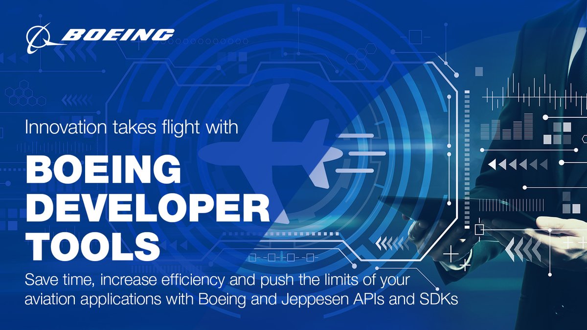Boeing Developer Tools is a digital marketplace that connects developers and enterprises with a variety of application programming interfaces (APIs) and software development kits (SDKs) that are powered by #Boeing and #Jeppesen data. developer.boeing.com