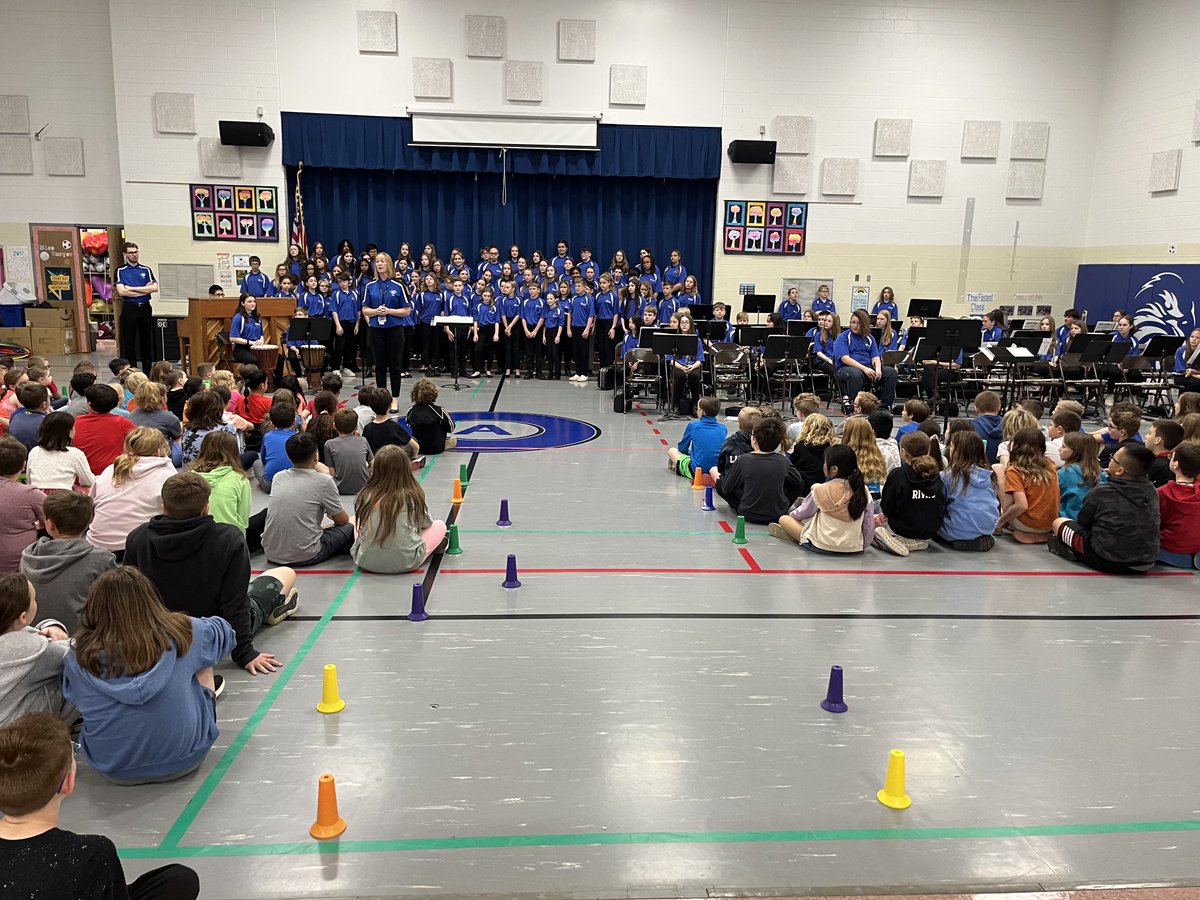 Middle school band and chorus students performing at AT! Thank you for sharing your gift of music!