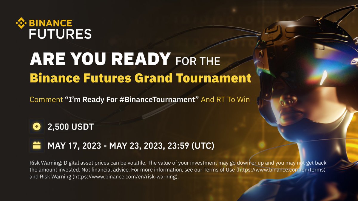 Binance Futures (@binancefutures) on Twitter photo Are you ready for Futures Grand Tournament and win 💰1.8 Million USDT in prizes?
Show us you are ready in this small giveaway!
How:
🔸Follow <a href="/BinanceFutures/">Binance Futures</a> on twitter
🔸Comment “I’m ready for #BinanceTournament” and RT this tweet
🔸Fill up this form ⤵️
binance.com/en/survey/ccd3… Are you ready for Futures Grand Tournament and win 💰1.8 Million USDT in prizes?
Show us you are ready in this small giveaway!
How:
🔸Follow <a href="/BinanceFutures/">Binance Futures</a> on twitter
🔸Comment “I’m ready for #BinanceTournament” and RT this tweet
🔸Fill up this form ⤵️
binance.com/en/survey/ccd3…