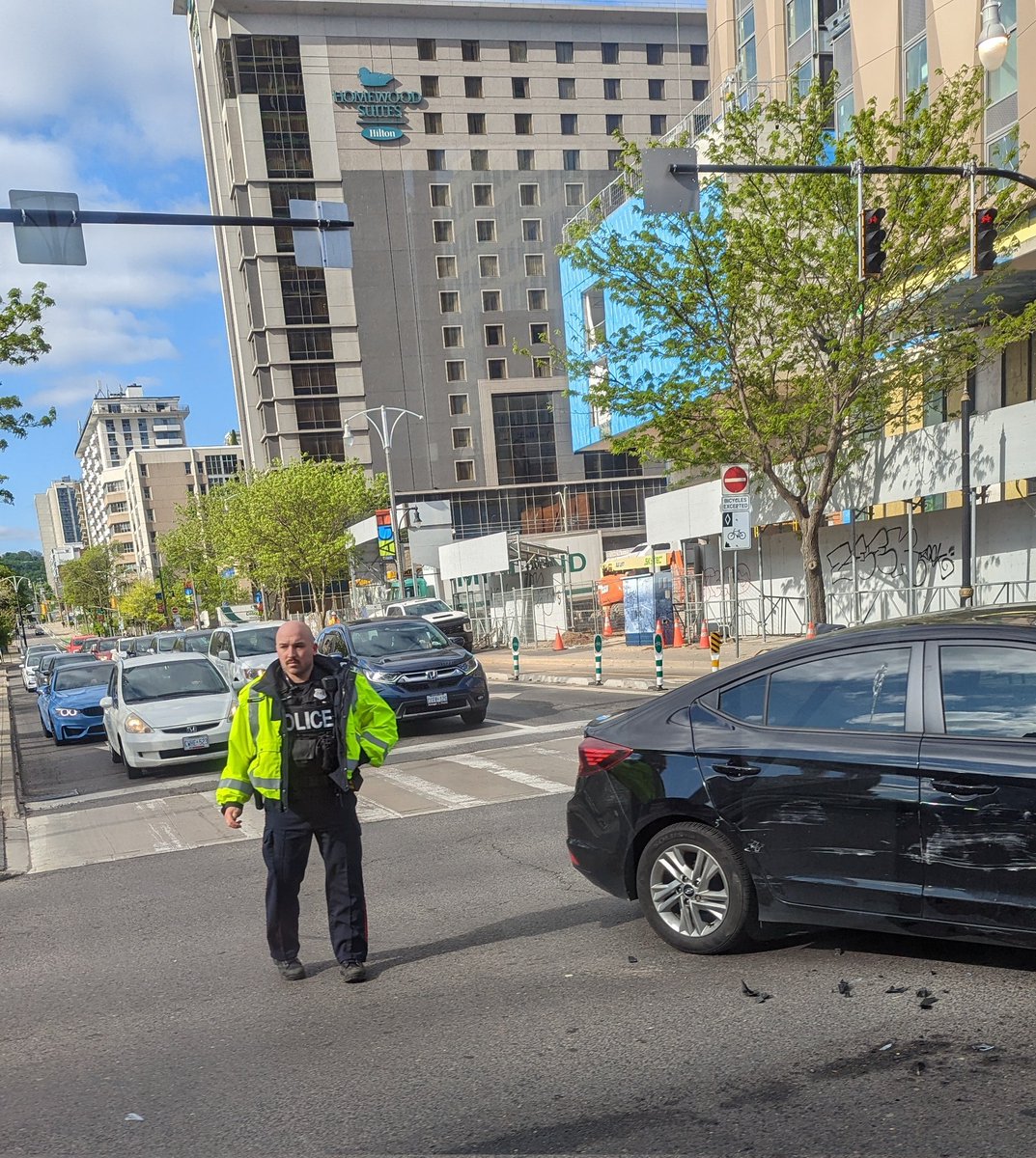 Traffic is a mess at Bay and King not because of any bike lanes but because of the perfectly normal and socially and fiscally accepted 'collision'. #RoadSafetyWeek