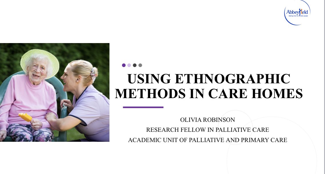 Enjoyed talking about using ethnographic methods in care homes at today’s qualitative reflective research practice group at ⁦<a href="/UniversityLeeds/">University of Leeds</a>⁩