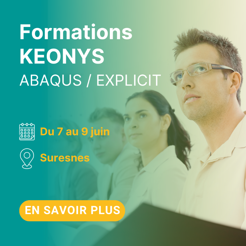 KeonysPLM's tweet photo. Découvrez notre Formation KEONYS : Techniques et fonctionnalités disponibles dans Abaqus/Explicit 

📅 Du 07/06 au 09/06  

Inscrivez-vous dès maintenant : https://t.co/WIENr4eqsE

#AbaqusExplicit #DigitalSimulation #Training #3DEXPERIENCE