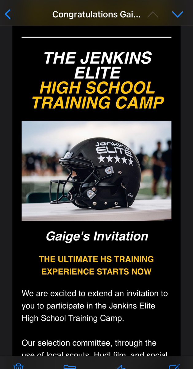 MLBnumba80's tweet photo. Im Very Excited To Receive My Very First Camp Invite Thank you @jenkins_elite https://t.co/eH2hurvDxf