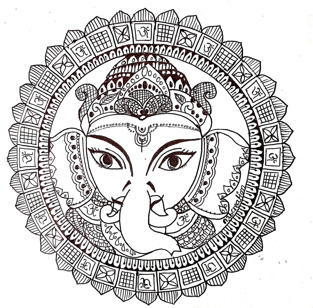 n3bcreation's tweet photo. #art #artoflove #viralart #Trending #up50 #penart #mandala #artist #azamgarh #drowing #pecileart #SanatanaDharma #hindutva #Ganesha #artGanesh #puja #love https://t.co/ykf72EqKtx