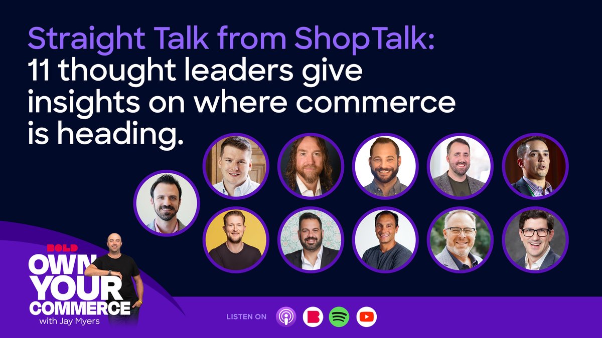 jasonnmyers's tweet photo. It was NOT easy, but during the craziness of ShopTalk, I managed to track down 11 of the most thoughtful and forward looking thinkers in commerce, with the goal of asking them all the exact same questions.

Some are vendors, some on the agency side, some on technology, some are merchants, but all are thought leaders and trendsetters in our wonderful industry.

It was fascinating to hear the different perspectives on each question. I think you'll find this episode eye opening. It was a ton of fun recording it!

Full episode here, enjoy! https://t.co/WfEgiHut6X 

#commerce #shoptalk #ecommerce #thoughtleadership @MACHAlliance  @bold_commerce