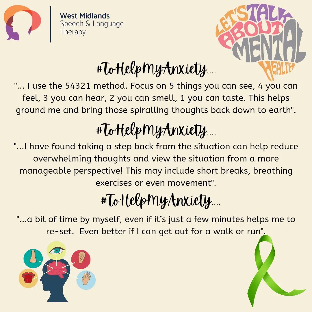 WMISLT2's tweet photo. Todays Instalment of #ToHelpMyAnxiety 💚

#MentalHealthMatters #mentalhealthawarenessweek
#anxietyawareness https://t.co/7Ch7qYXK20