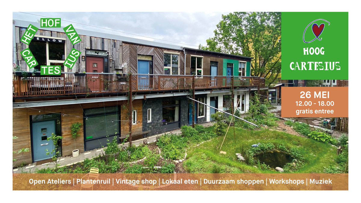 Op 26 mei openen de makers van het Hof van Cartesius weer de deuren van hun ateliers en studio's tijdens de nieuwste editie van 'Hoog Cartesius'. Voor een dag verandert het Hof in een duurzame shoppingmall met hapjes en drankjes en muziek.