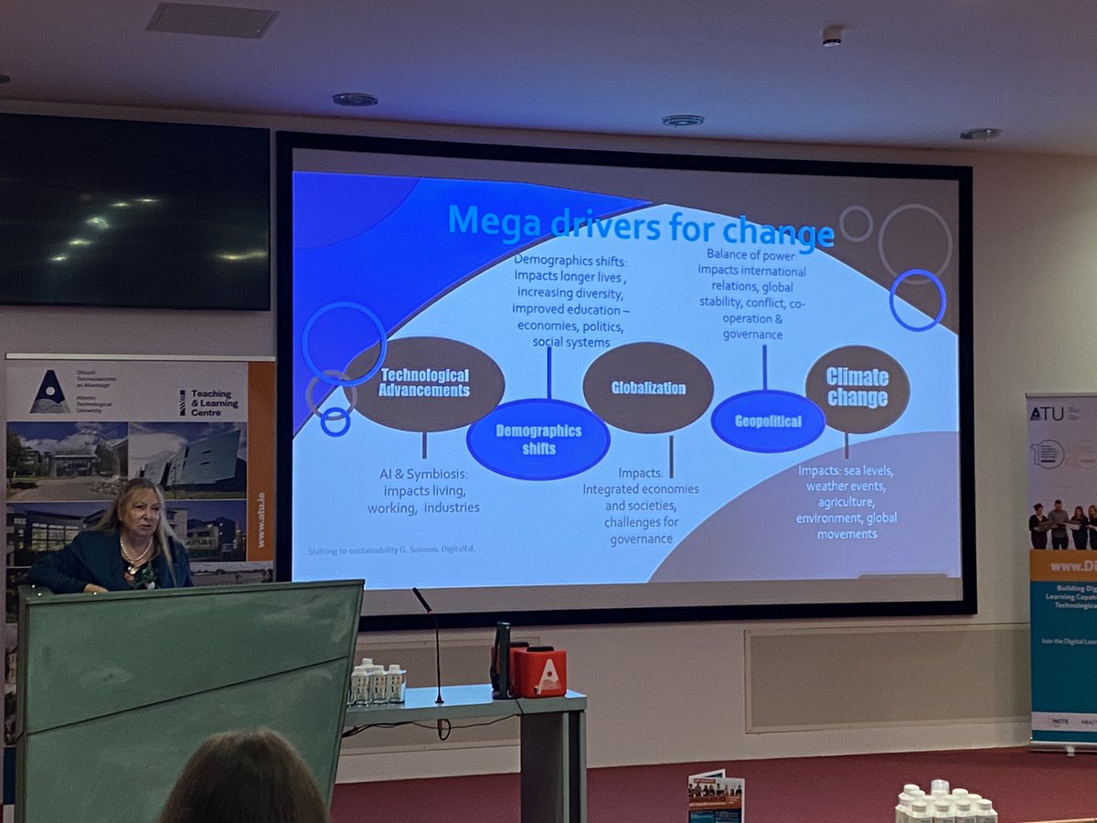 ACosgrove1's tweet photo. Brilliant keynote this afternoon by Prof Gilly Salmon on New Digital Futures 🙌 #DigitalEd23 Conference @ATU_GalwayCity @ntutorr #DigitalTransformation https://t.co/JMpH1ao6iA