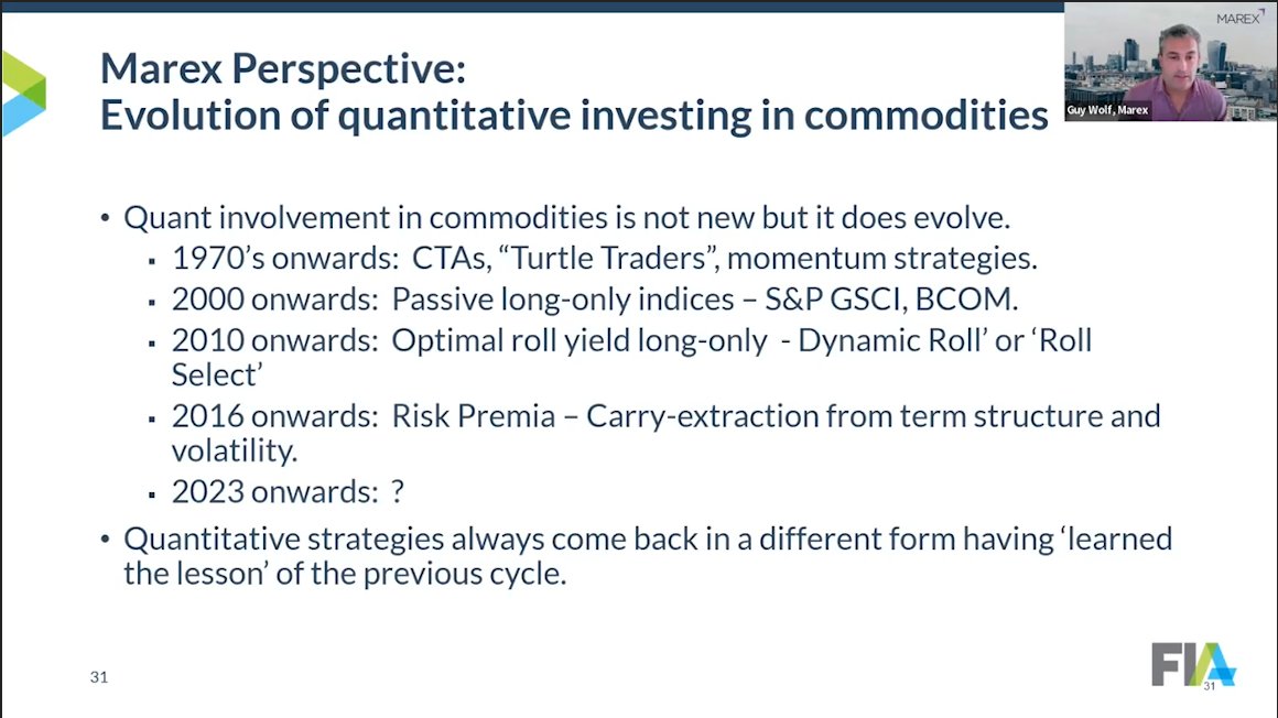 @MarexGlobal's global head of market analytics Guy Wolf names the 5 themes impacting commodity derivatives: 1) Futures vs. Swaps 2) Commodities as an Asset Class 3) Interest Rates & Volatility 4) Geopolitics 5) Decarbonisation Agenda Full #FIAWebinar➡️ fia.org/fia/articles/t…