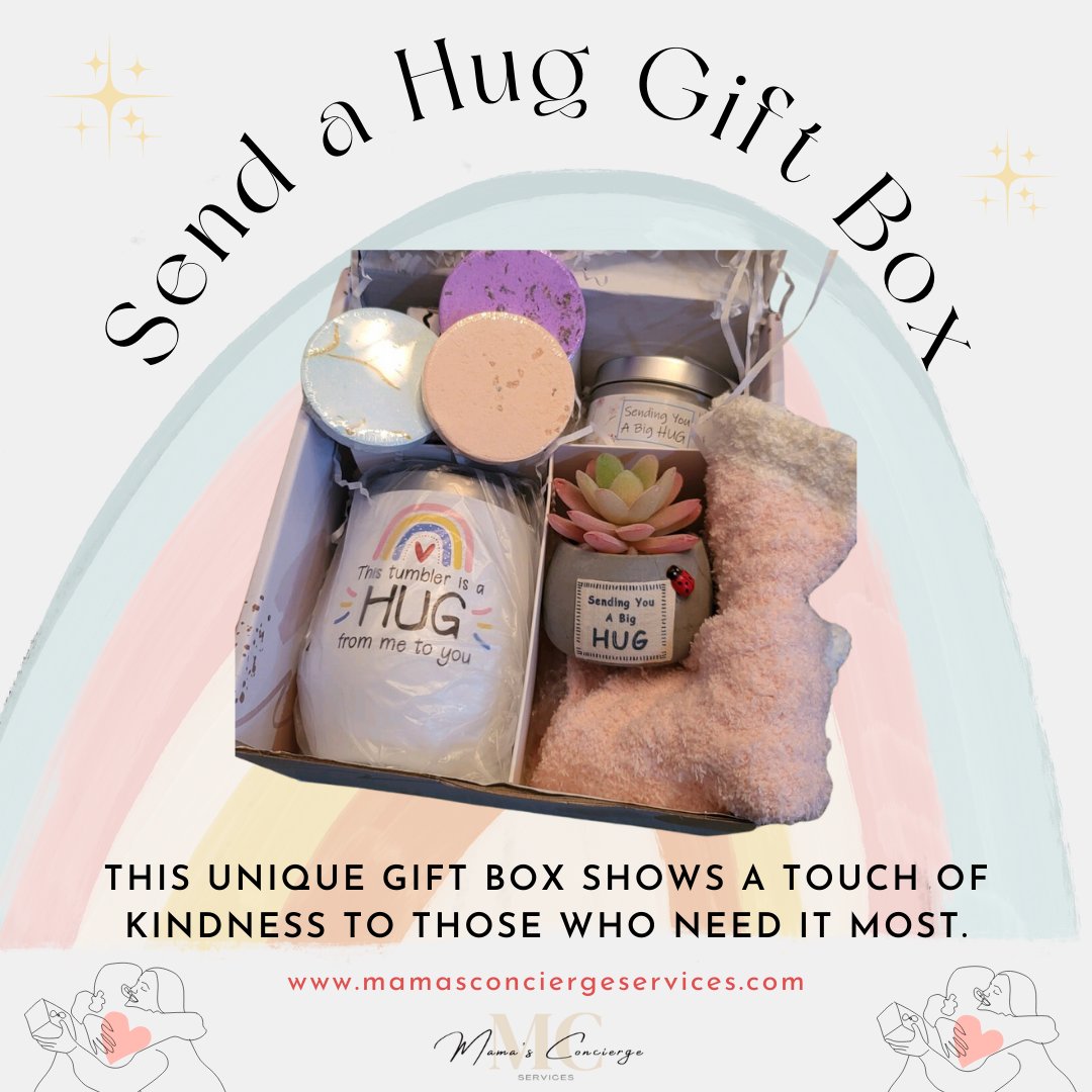 Mama's Concierge 'Send a Hug Gift Box' is the perfect way to show someone you are thinking of them without physically being present. A big hug in the form of a care package! Order in the shop

#hug #shop #sendahug #mamasconcierge #giftbox