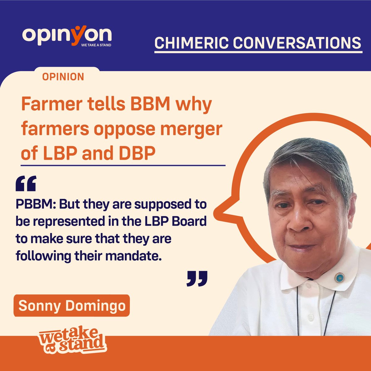 OpinYonNews's tweet photo. Farmer tells BBM why farmers oppose merger of LBP and DBP
By Sonny Domingo
Read more
https://t.co/YHKRqW1Jj2
#Famer #BBM #LBP #DBP #Chimeric #Conversations #ChimericConversations #Column https://t.co/XBmcz9rBe1