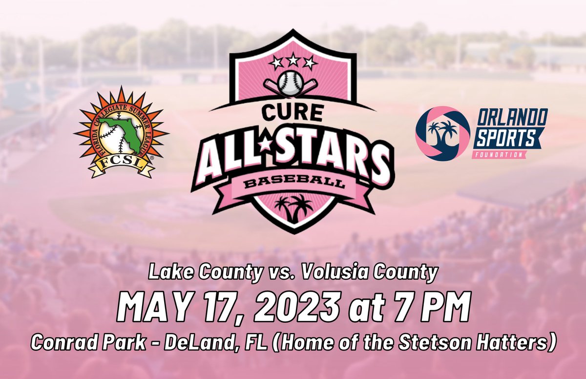 Florida League (@floridaleague) on Twitter photo The Cure All-Stars Senior Game between Lake County and Volusia County is tonight at Conrad Park ‼️
🎟️ bit.ly/cureasg23 The Cure All-Stars Senior Game between Lake County and Volusia County is tonight at Conrad Park ‼️
🎟️ bit.ly/cureasg23