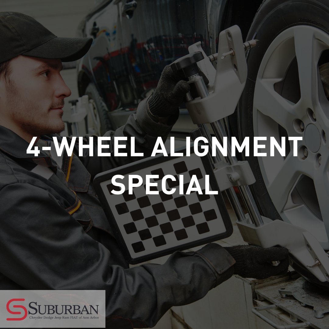 SuburbanCDJRAA's tweet image. Your vehicle handles better, gets better gas mileage, and your tires last longer when they’re properly aligned. Grab our coupon here: bit.ly/3CDIAm9

#ProperAlignment #TireAlignment #CarTires #CarService
