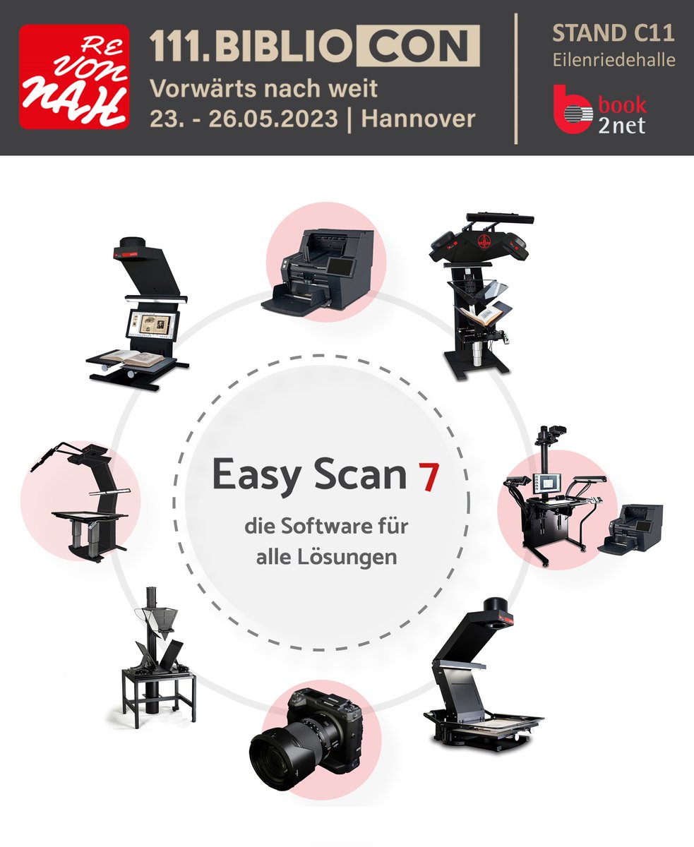 book2net's tweet photo. Bei der neuen Scansoftware EASY SCAN 7 ist der Name Programm: Mit EASY SCAN 7 können Sie auch komplexe Aufgaben in der Digitalisierung mit nur einem Mausklick zu erledigen. Ganz easy!🙂
Erfahren Sie mehr auf der 111. BiblioCON, Stand C11 (Eilenriedehalle)! #111BiblioCon #book2net https://t.co/U8MlKPtnhM
