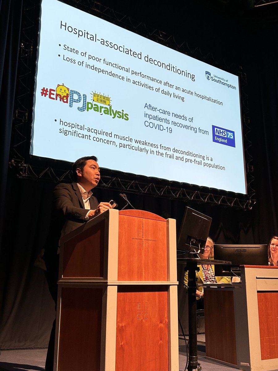 LaterLifeTrain's tweet image. Getting movement in hospital embedded with help of volunteers seems to have a positive effect on length of stay. Feasibility study about to be taken to RCT - keep an eye on this BGS Rising ⭐️ @StephenERLim @AvanSayer #BGSconf supporting pts with prompted movement #endpjparalysis
