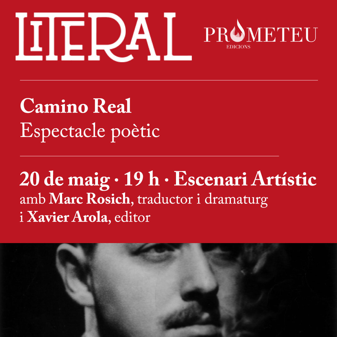 Prometeu Edicions (@prometeued) on Twitter photo Ens veiem aquest dissabte a les 19 h a la
<a href="/literalBCN/">Fira Literal</a> amb en <a href="/marcrosich/">marc rosich</a> i dues obres maleïdes de Tennessee Williams. Parlarem del dramaturg i veurem representat un fragment d’una de les seves obres 👀 no us ho perdeu! Gràcies <a href="/institutteatre/">Institut del Teatre</a> per haver-ho fet possible! Ens veiem aquest dissabte a les 19 h a la
<a href="/literalBCN/">Fira Literal</a> amb en <a href="/marcrosich/">marc rosich</a> i dues obres maleïdes de Tennessee Williams. Parlarem del dramaturg i veurem representat un fragment d’una de les seves obres 👀 no us ho perdeu! Gràcies <a href="/institutteatre/">Institut del Teatre</a> per haver-ho fet possible!