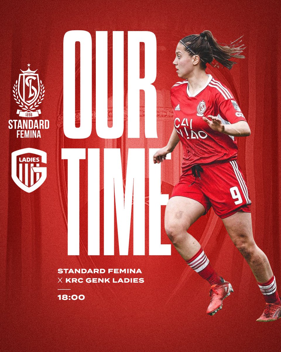 🔴 𝗠𝗮𝘁𝗰𝗵𝗱𝗮𝘆 ⚪️ 🏆 𝙁𝙞𝙣𝙖𝙡𝙚 de la Coupe de Belgique : Standard Femina 🆚 KRC Genk Ladies ⚽️ ⌚️ 18:00 🏟️ Sclessin 🔥 𝗔𝗹𝗹𝗲𝘇 𝗹𝗲𝘀 𝗳𝗶𝗹𝗹𝗲𝘀 👊 #This15OurTime #StandardFemina #AllezLesFilles 🔴⚪️