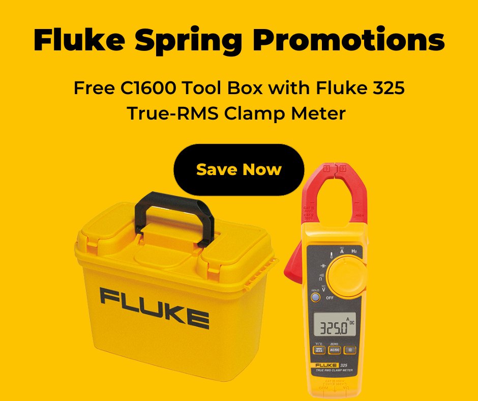 🌟 @FlukeCorp Star Buy 🌟

#Free #Fluke C1600 Heavy-Duty Tool Box, worth £44, with Fluke’s 325 True-RMS Clamp Meter!

Save Now: ow.ly/ZGMf50OoUS6 

#Electrical #Electricians #ClampMeter #FlukeTools #TestEquipment