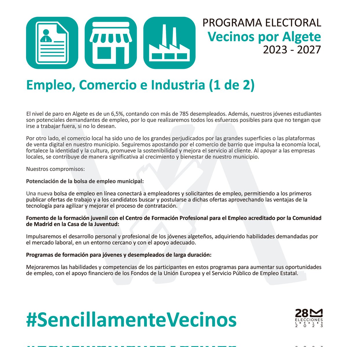 GMVxA's tweet photo. ¡Hola! Somos tus vecinos. Y este es nuestro programa electoral para las elecciones del 28 de mayo. 

#SencillamenteVecinos

https://t.co/vo5gO6aPlN https://t.co/P6L9NpuZ37
