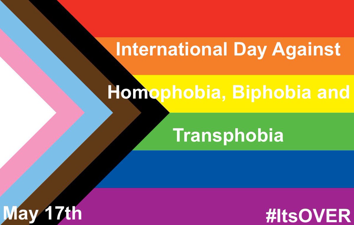 ItsOVERmovement's tweet photo. Today is International Day Against Homophobia, Biphobia, &amp; Transphobia.

#InternationalDayAgainstHomophobia
#InternationalDayAgainstBiphobia #InternationalDayAgainstTransphobia #IDAHOBIT #HumanRights #EndDiscrimination
#ItsOVER https://t.co/17SHC9C4v2