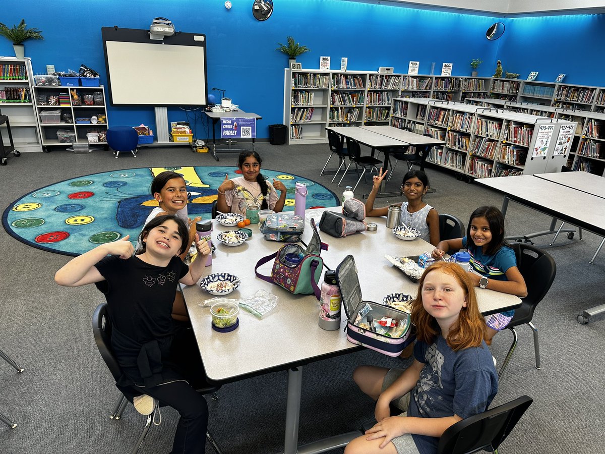 NPEmediacenter's tweet photo. We celebrated our hard working PNN news crew today with ice cream sundaes!! These students make amazing videos all year for our morning news. Tryouts will be next fall for all interested 4th and 5th graders! #fcsmeti @NPESprincipal @NewProspectPTA @npepanthers https://t.co/xdVuta2evn