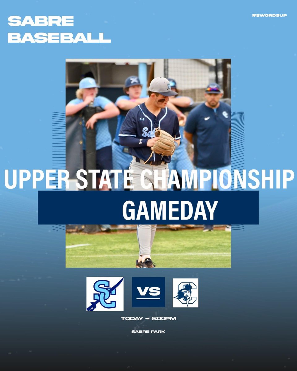 Let’s pack Sabre Park tonight as Sabre Baseball attempts to win its third consecutive Upper State Championship!
