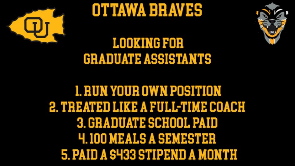 CoachNickDavis's tweet image. Need a QB GA in June must have over 2.8. Please DM me. A lot of these GA jobs are going unfilled.