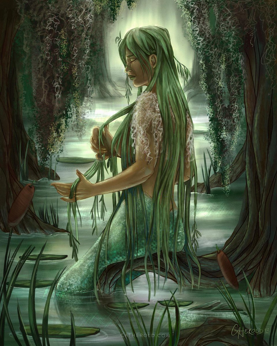 Swamp Siren from Mermay 2022. I felt like it was a level up piece for me ☺️

🎨 iPad + procreate 
-
#mermaid #mermay #swamp #digitalpainting #digitalart #fantasyart #digitalillustration #illustrations #ipadpro #procreate