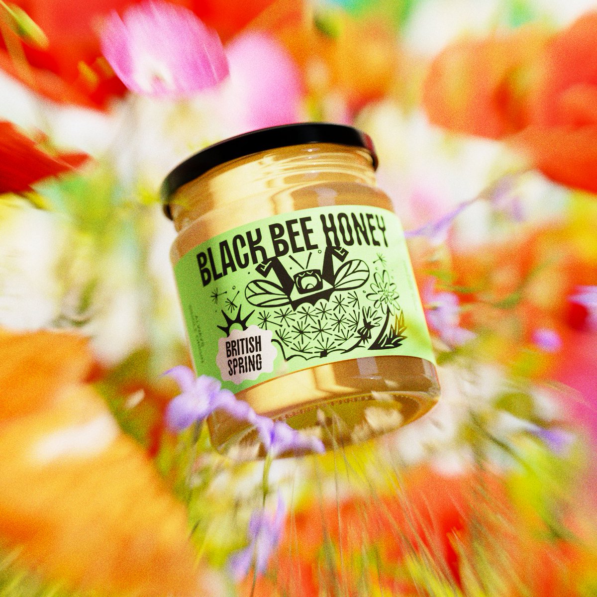 New look, same great honey! British Spring is our soft set variety, foraged from rapeseed, hawthorn &amp; plum blossom, it has a light, sweet flavour. Winner of a Great Taste Award, it’s also a Taste of the West Gold winner! The perfect toast topper for light, sunny mornings.