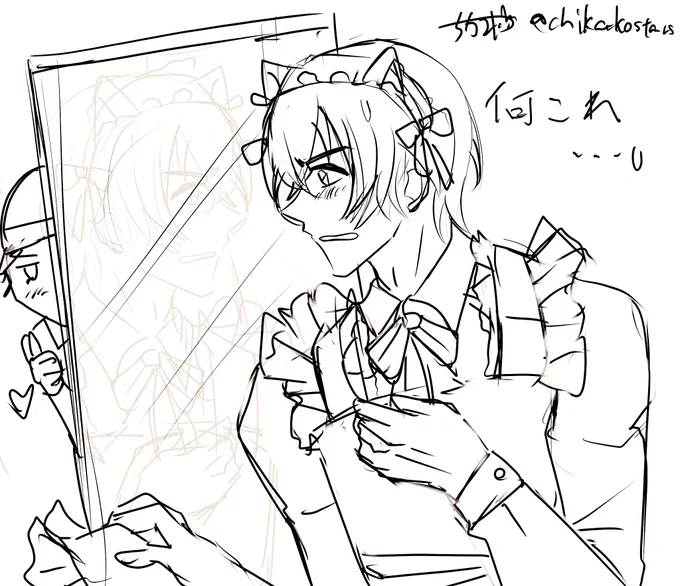 10分ラクガキメイド服あむw ⚠️女装注意