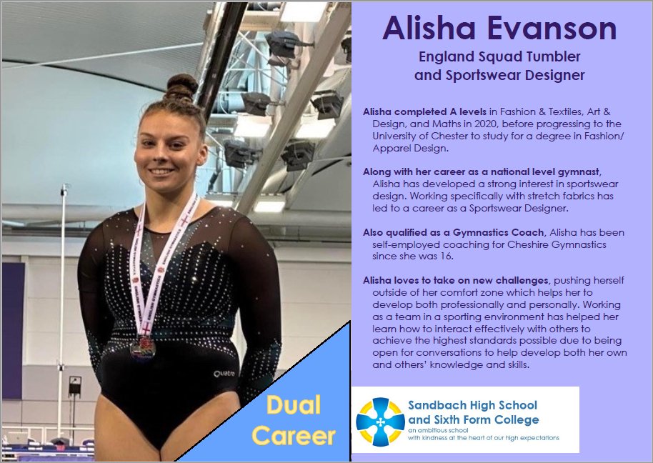 sandhighcareers's tweet photo. Very excited to be starting a focus on careers in sport over the next few weeks. Alisha Evanson kicks off the series and we here at @SandbachHigh wish her all the best in all aspects of her career! @SandhighPE https://t.co/v5Gfl1bqZb