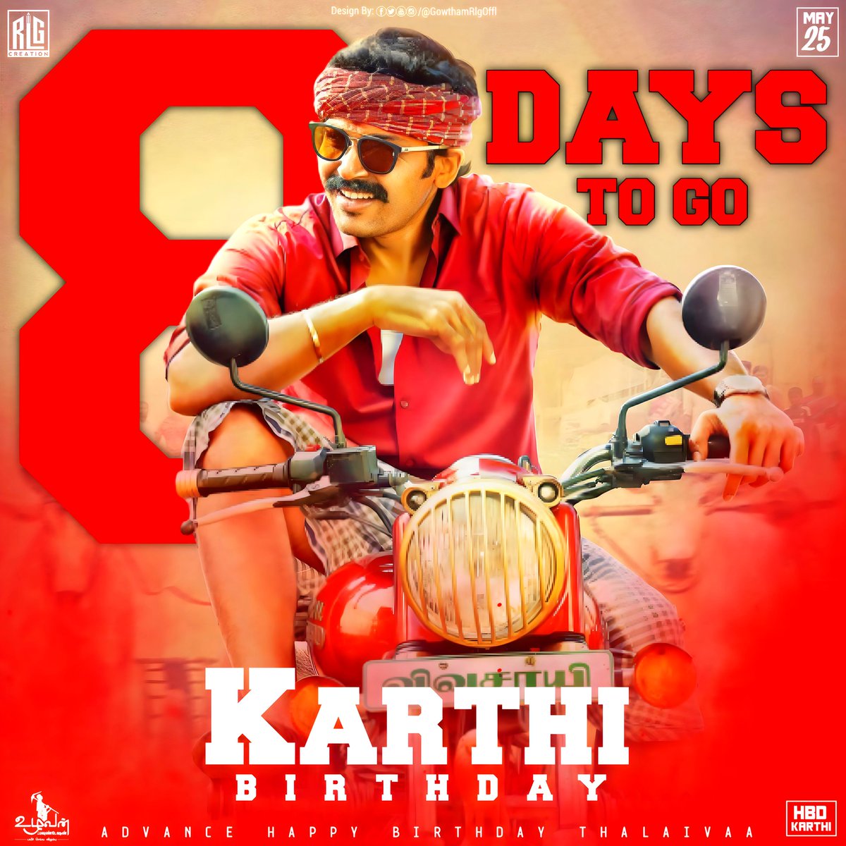 My Design Work #RLGcreation #GowthamRlg | 8️⃣Days To Go Puratchi Veeran #Karthi Anna Birthday | Advance Happy Birthday Thalaivaa | @Karthi_Offl @prabhu_sr @GowthamRlgOffl #Japan 

#8DaysToGoKarthiBDay