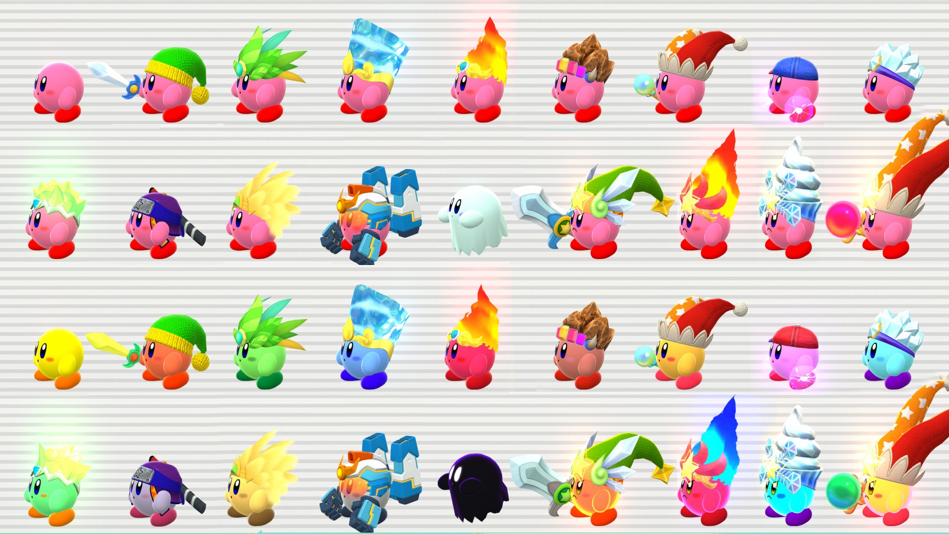 Yisuno ⚝ on X: Alright so I decided that each Kirby form will have  different colors on the shiny version on my mod for Pokemon BDSP, mostly  referencing the colors Kirby had