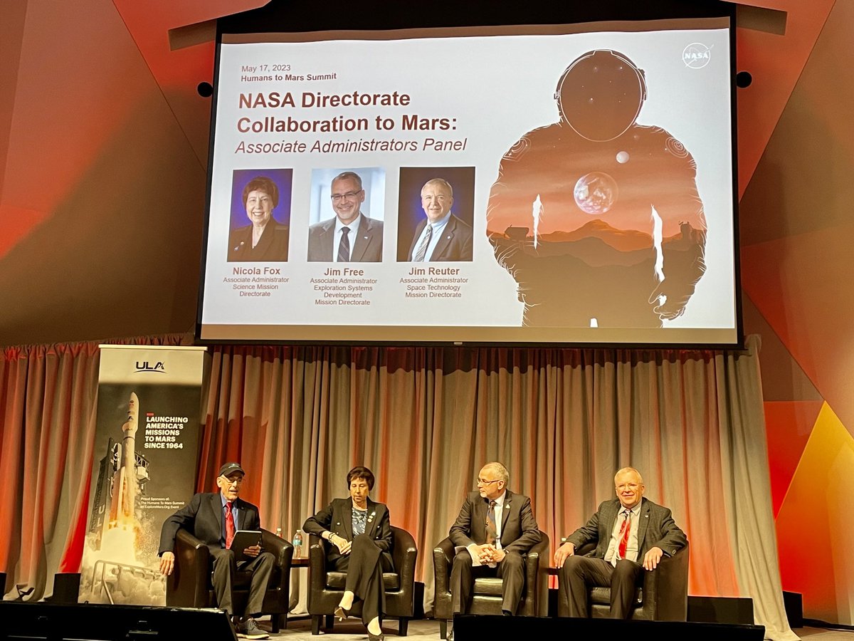 Getting to Mars #M2M with the @NASA Associate Administrators Panel with senior leaders from SMD, ESDMD, and STMD at the #HumansToMars Summit