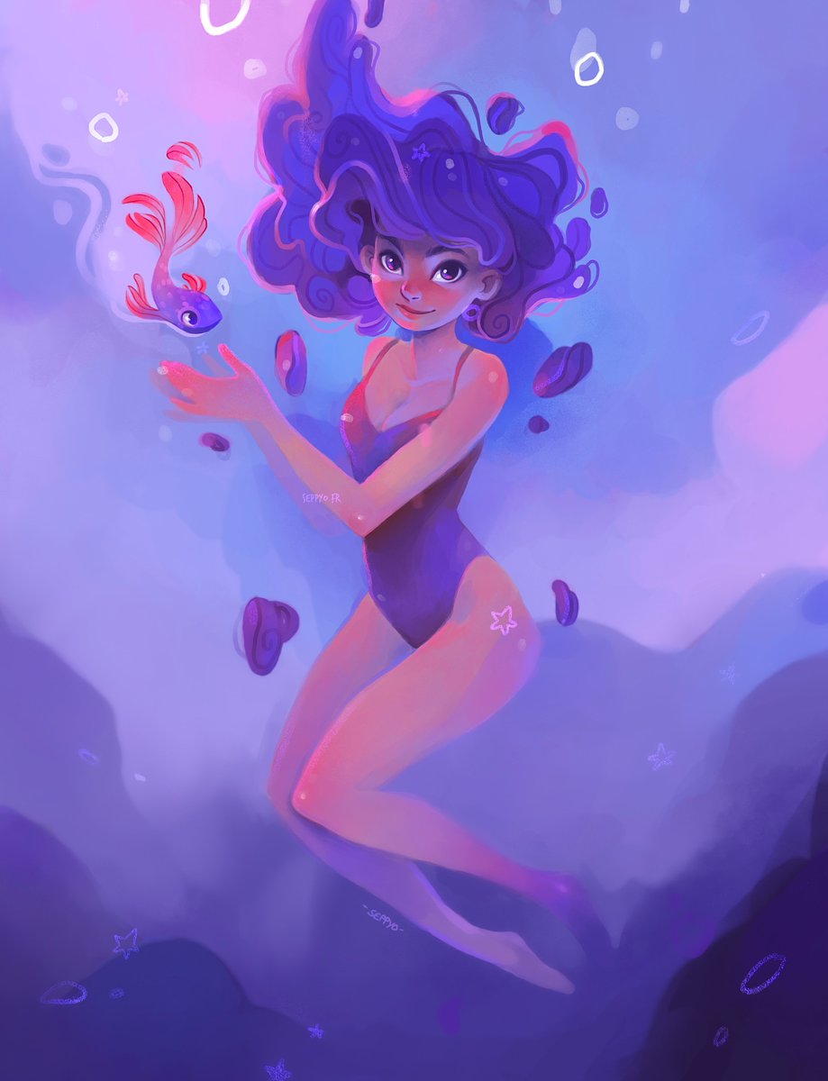 Abyss Purple
For the <a href="/loishh/">Loish</a>  DTIYS 😘 💜 🐠🧜‍♀️ 

#dtiys #loish #illustration #art #summer #ocean #loish