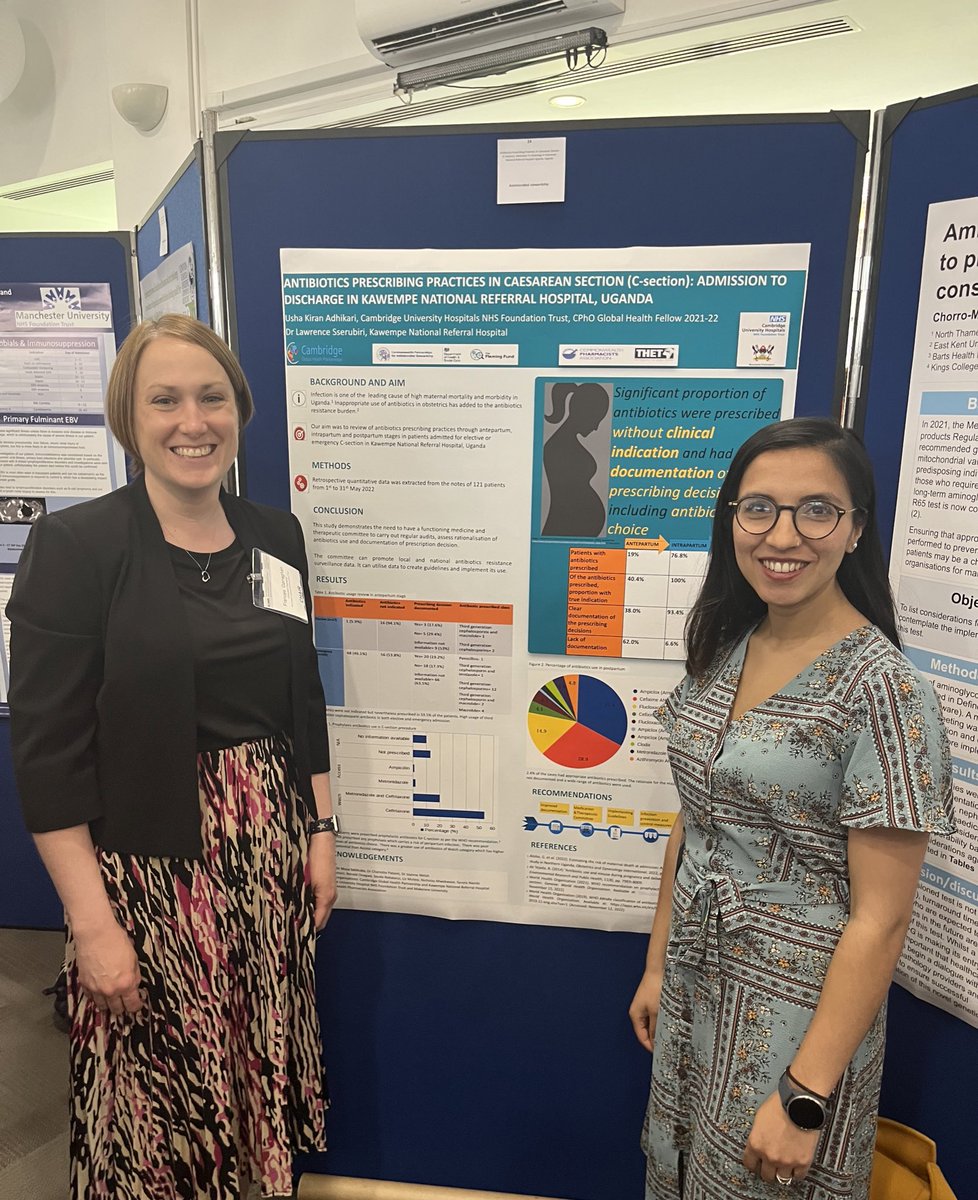 Great to see @UshaAdh70069963 present her #CwPAMS @CambGHP poster today @biainfection conference. 

Sharing experience of #antimicrobialstewardship in maternal health in Uganda 
@CW_Pharmacists @THETlinks @FlemingFund @WinnieNambatya