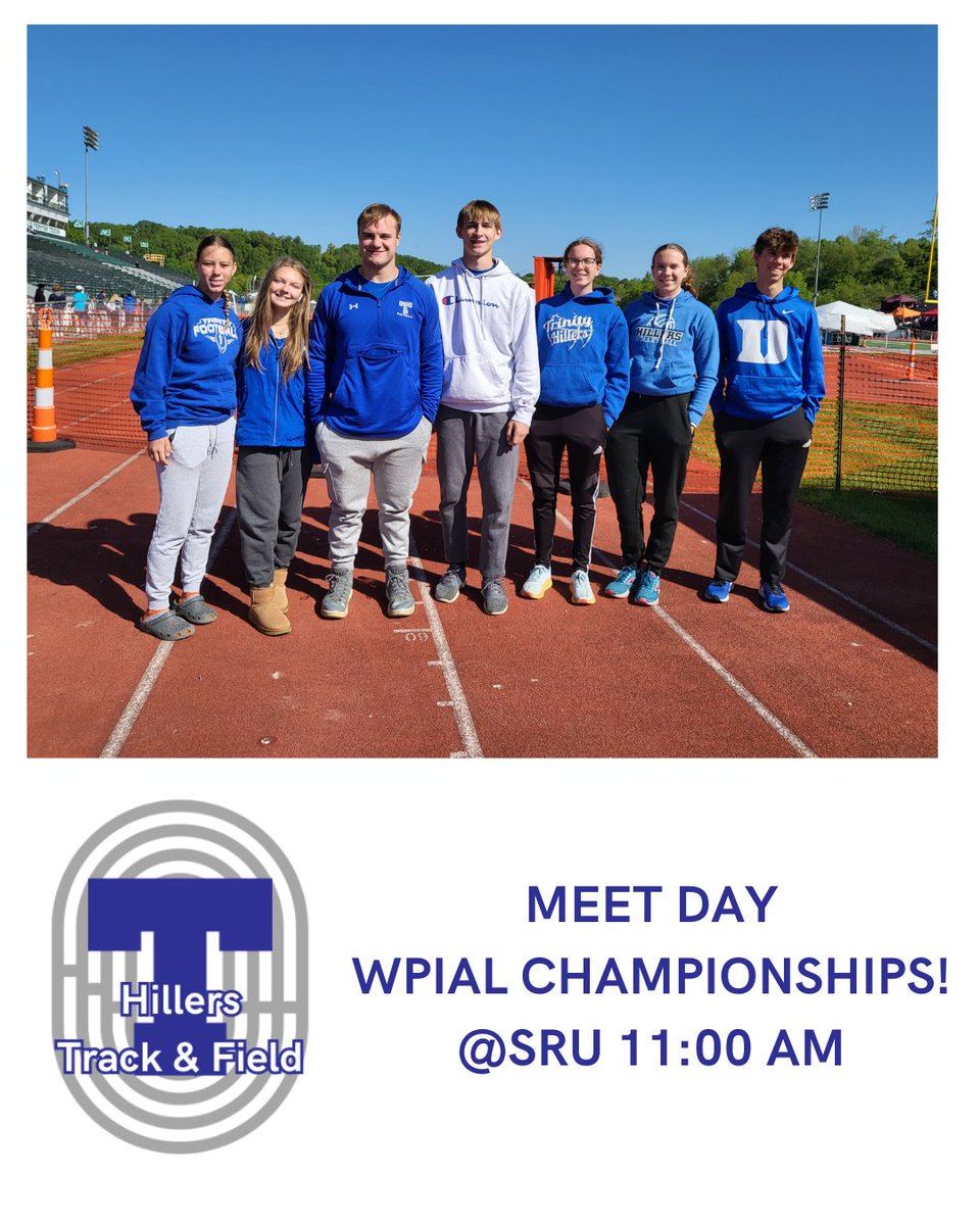 We have 7 athletes competing at today's W.P.I.A.L. Championships! Link to live results: 
gingerbreadtiming.com
#trackandfield #WPIAL #wpialtrack #itsagreatdaytobeahiller