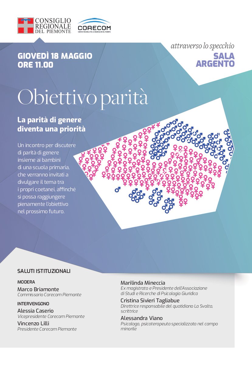 crpiemonte's tweet image. Gli incontri di @crpiemonte al #SalTo23 iniziano alle 11 in Sala Argento con Obiettivo parità - La parità di genere diventa una priorità, a cura del #Corecom