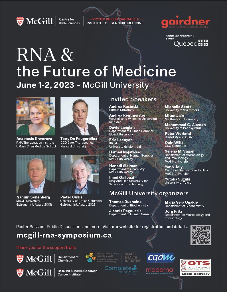 McGillEMGSS's tweet photo. RNA &amp; the Future of Medicine: Call for Posters
Showcase your science to world leaders in RNA &amp; genomic medicine!
click on link for more information and registration!
https://t.co/rqMjQDxIeR https://t.co/5rLPnq2DgW